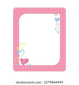 Cute frame in pastel color with decoration
