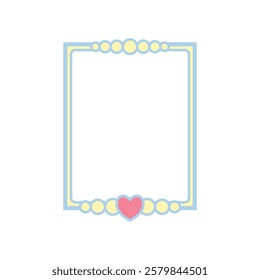 Cute frame in pastel color with decoration