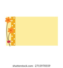 Linda etiqueta pastel marco decorado con ramo floral y Ilustración vectorial de Plantilla de borde de lunares
