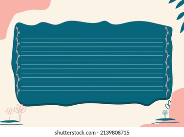 Cute Frame Pastel Note Message For Study Collage Background