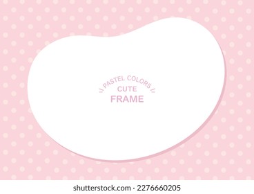 Cute frame with pink polka dots background