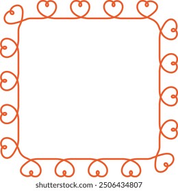 cute frame with red hearts