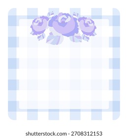 A cute frame with roses and gingham check.