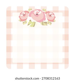 Ein süßer Rahmen mit Rosen und Gingham Check.