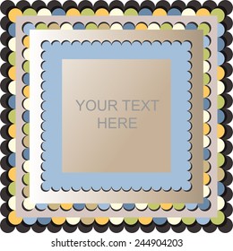 Cute frame with semicircle pattern. Carving