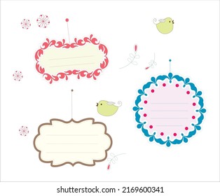 Cute Frame set of three sample to use in school and Kids events celebration card vector