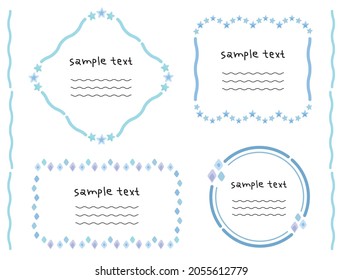 Cute frame sets in pastel colors with designs of jewels and stars