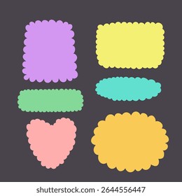 Cute frame and shape outlines collection – colorful decorative elements for kids’ crafts, party decorations, and fun creative projects.