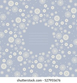 Cute  frame with snowflakes can be used for invitations, greeting cards, covers and more designs.