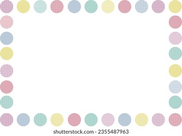 Cute frame surrounded by pastel colored dots