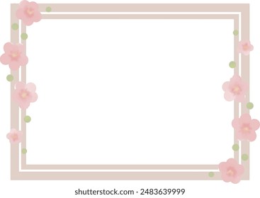 Cute frame with watercolor style flowers