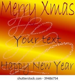 Cute frame with xmas and new year symbols. Cute xmas tree made of stars