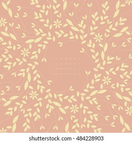 Cute frame with yellow plants and flowers can be used for greeting card, baby shower invitation and more creative designs.
