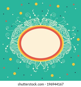 Cute frame for your congratulations. Freehand drawing