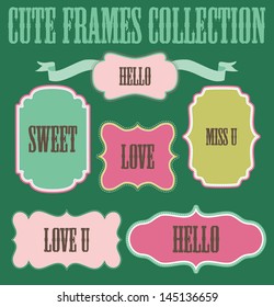 cute frames collection. vector illustration