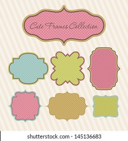 cute frames collection. vector illustration