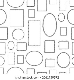 Cute frames. Line seamless pattern.
