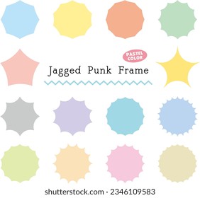 Cute frameset with colorful pastel-colored jagged punk