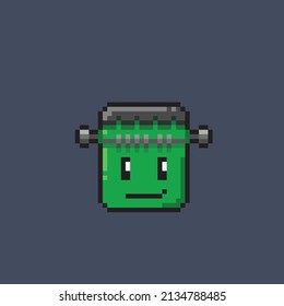 cute frankenstein in pixel style