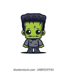 cute frankenstein vector cartoon design