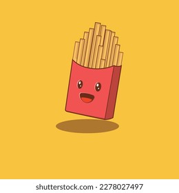 cute frech fries cartoon vector illustration