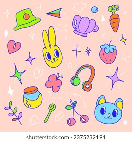 Cute free hand doodle, vector