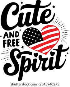 Cute and free spirit Typography vector