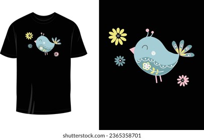 Cute Freedom Birds Print Ready T Shirt Design For Man, Woman, Boy, Girls, Kids