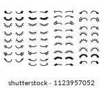 Cute freehand curled thick girl eyelashes black outline illustration collection, pretty women cartoon closed eyes doodle, sweet sleepy look, beautiful embellish makeup icon, decorative fashion element