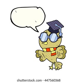 cute freehand drawn comic book speech bubble cartoon well educated bird