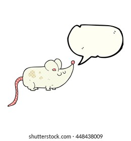 cute freehand drawn comic book speech bubble cartoon mouse