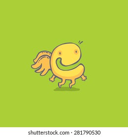Cute Freehand monster vector.