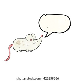 süße Freehand-Sprachblase strukturierte Cartoon-Maus