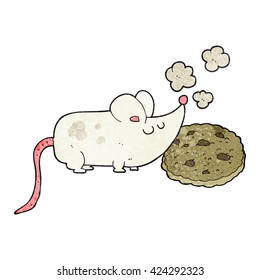 cute freehand textured cartoon mouse and cookie