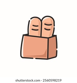 Cute French Bread in Box Icon