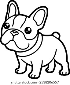 Cute French bulldog coloring pages for kids