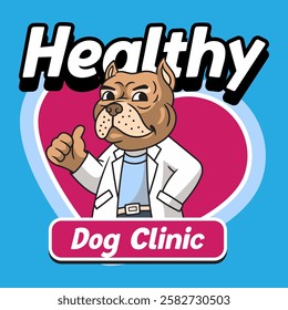 Cute French Bulldog Doctor Animal Clinic Mascot Cartoon Character Illustration