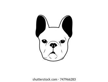Cute French Bulldog Face Vector for T-Shirt. Cute French Bulldog face vector designed for trendy t-shirts, capturing the charm and personality of this beloved breed.