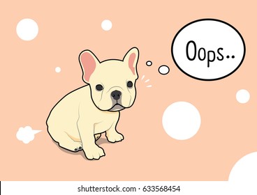 Cute French Bulldog Fart in the pink background. Playful French Bulldog releases a comical fart on a pink background, adding a touch of humor and whimsy to the scene.