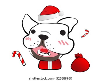 Cute french bulldog in festival.
Merry Christmas and happy new year.