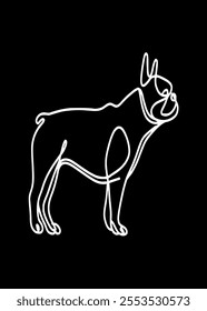 Cute French Bulldog Line Art