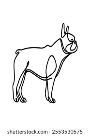 Cute French Bulldog Line Art