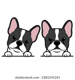 Cute french bulldog puppy cartoon, vector illustration