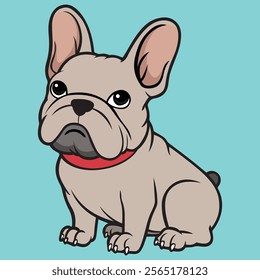 Cute French Bulldog Puppy Illustration 