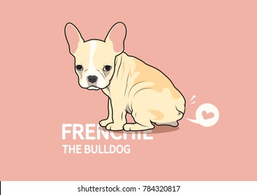 Cute French Bulldog Puppy and a Little Fart. Adorable French Bulldog puppy with a charming little fart. Playful and cute canine illustration for humor and pet lovers.