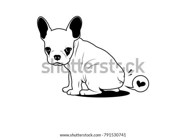 Cute French Bulldog Puppy Little Fart Stock Vector (Royalty Free ...