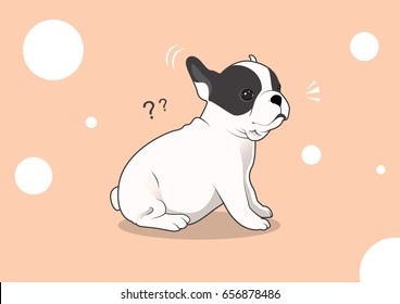 Cute French Bulldog Puppy Vector in the pink background. A delightful vector depiction of a cute French Bulldog puppy against a pink background, capturing youthful charm and playfulness.