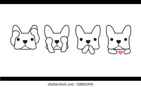 Cute french bulldog vector