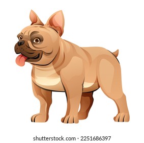 Cute french bulldog vector cartoon illustration