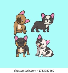 Cute french bulldog vector graphic